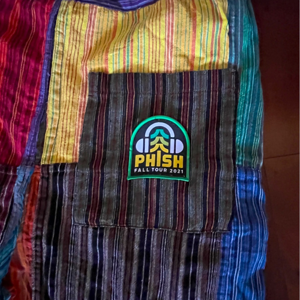 upcycled phish patchwork shorts tour shakedown pockets patch M